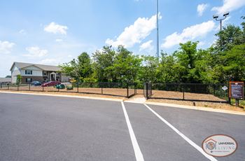 Bark park with seating